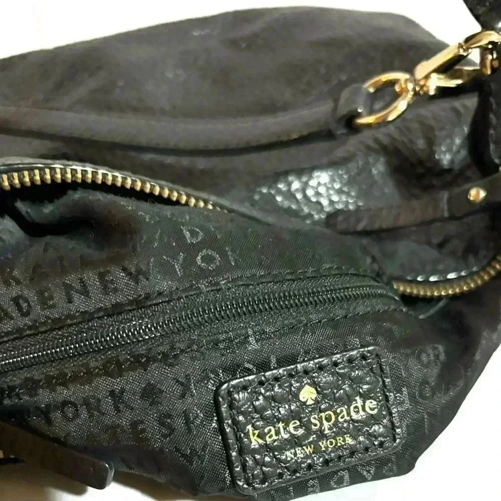Kate spade black pebbled leather satchel handbag
